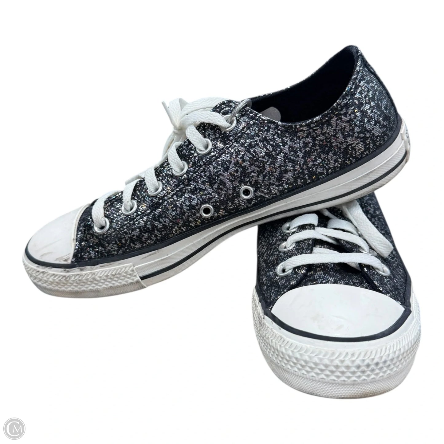 Shoes Sneakers By Converse In Black & Silver, Size: 9.5