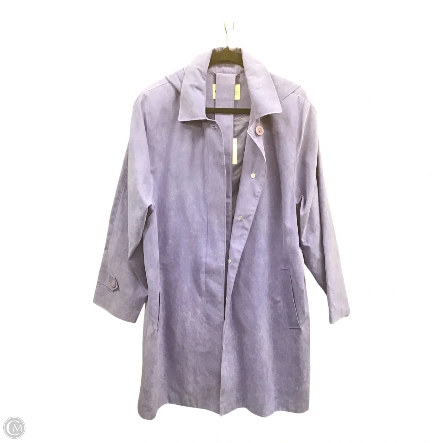 Coat Trench Coat By Appleseeds In Purple, Size: L