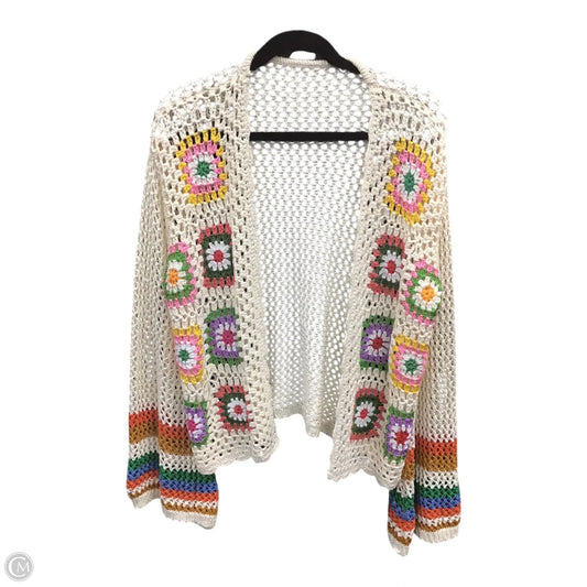 Sweater Cardigan By Clothes Mentor In Cream & Green, Size: Xl