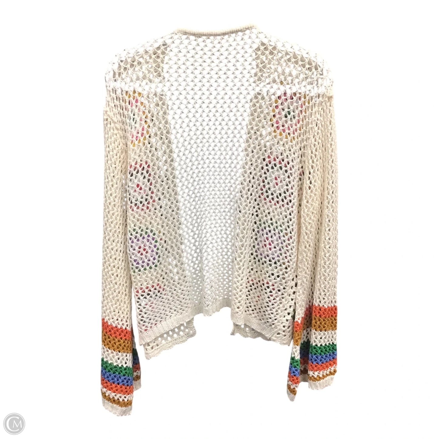 Sweater Cardigan By Clothes Mentor In Cream & Green, Size: Xl