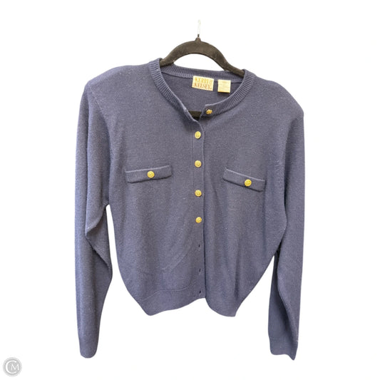 Sweater Cardigan By Clothes Mentor In Blue & Gold, Size: M
