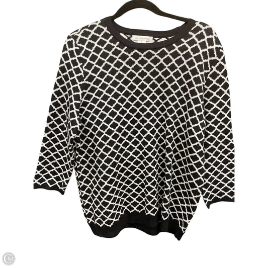 Sweater By Liz Claiborne In Black & White, Size: Xl