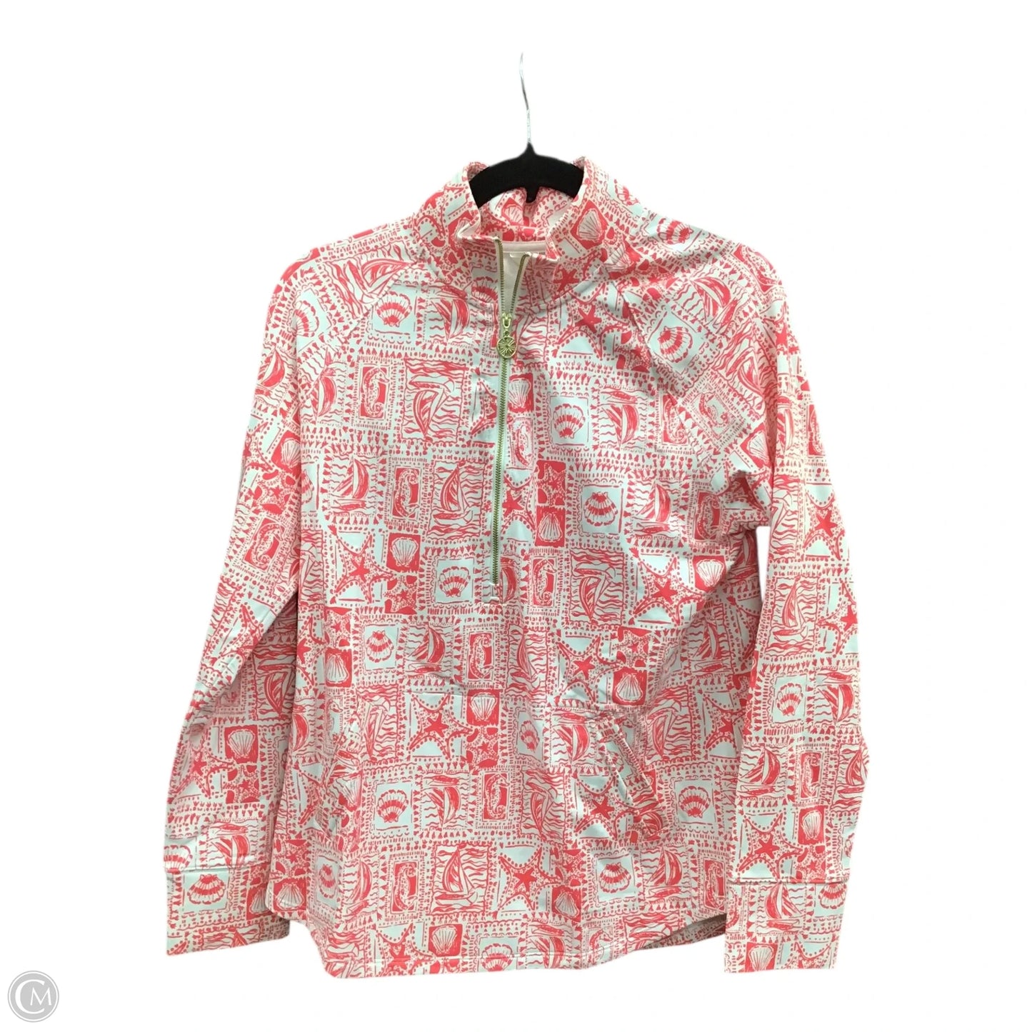 Jacket Designer By Lilly Pulitzer In Orange & White, Size: M