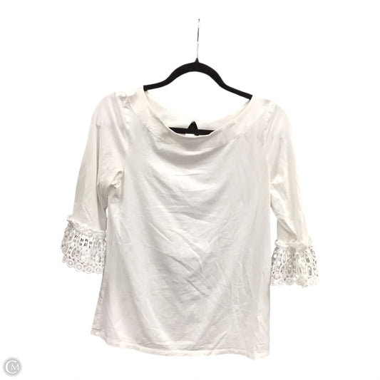 Top Long Sleeve Designer By Lilly Pulitzer In White, Size: M