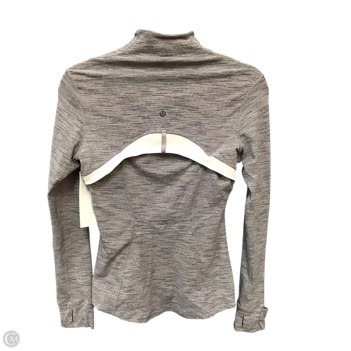 Athletic Jacket By Lululemon In Grey & White, Size: 6