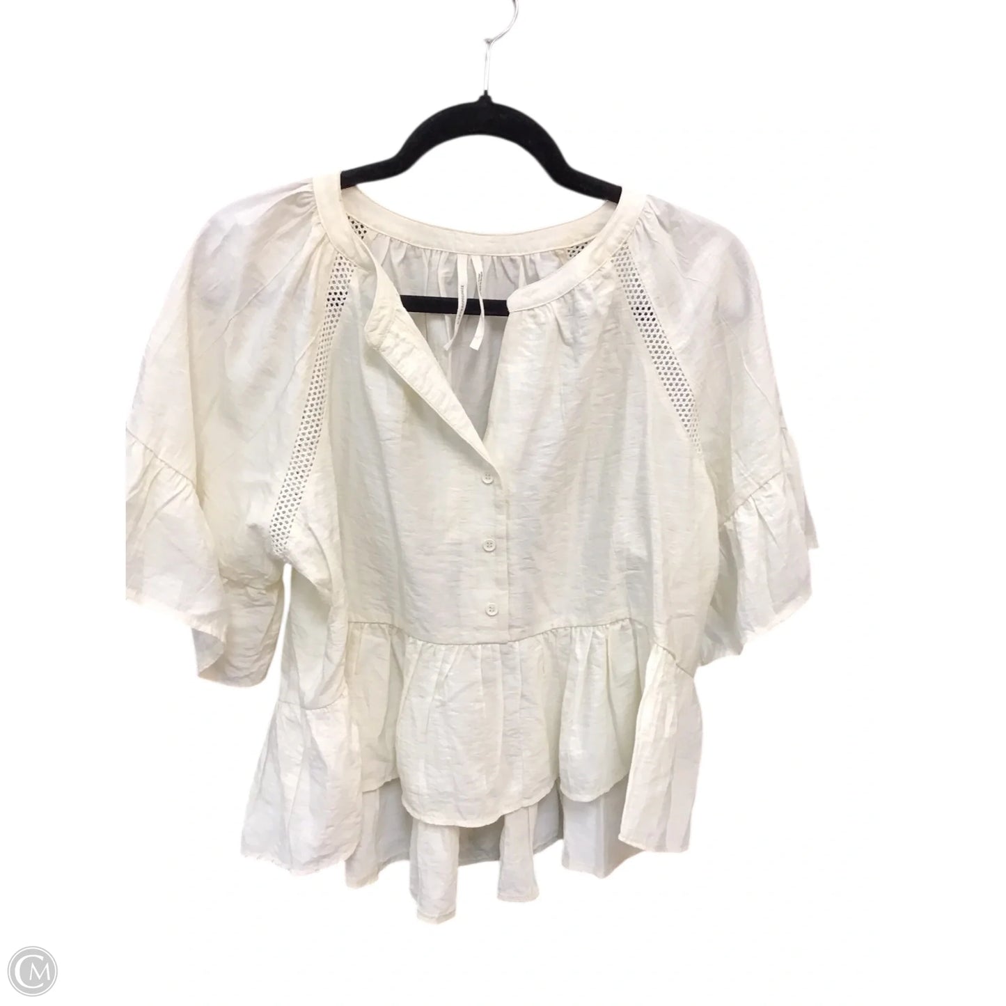 Blouse Long Sleeve By Anthropologie In Cream, Size: S