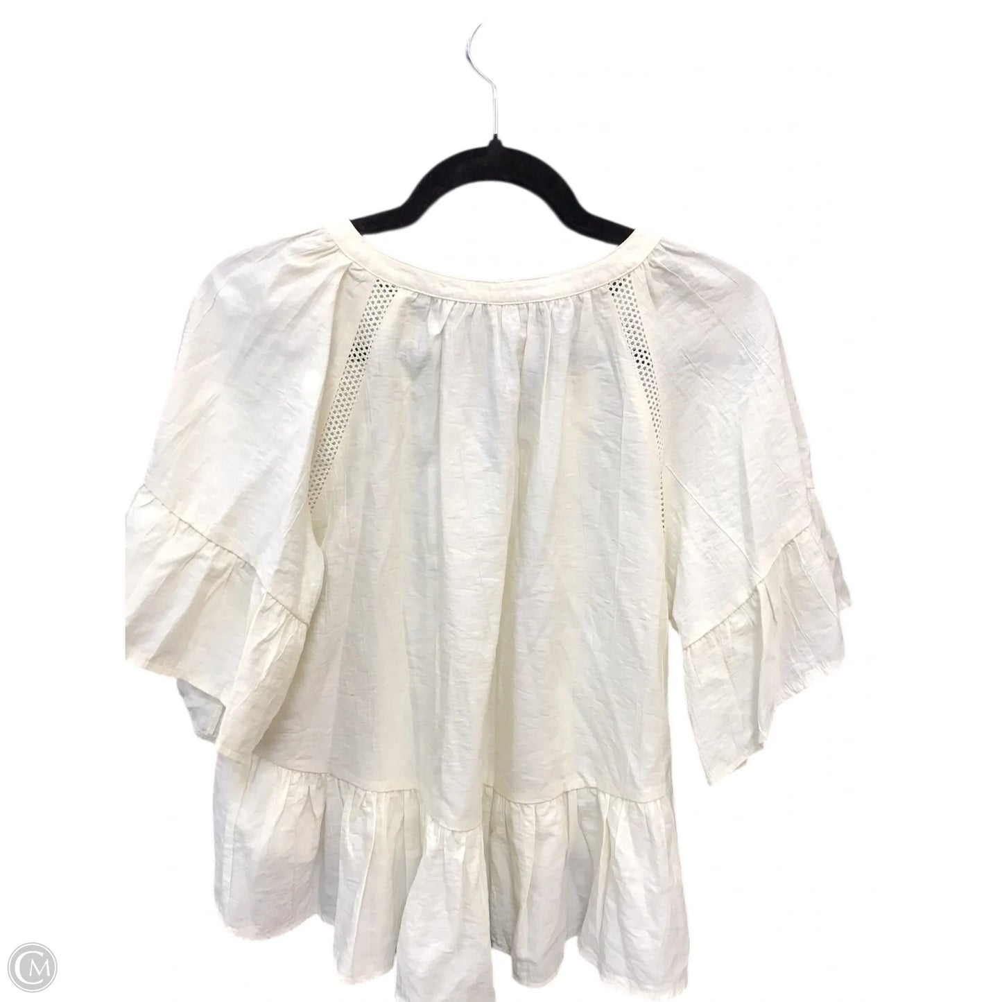 Blouse Long Sleeve By Anthropologie In Cream, Size: S