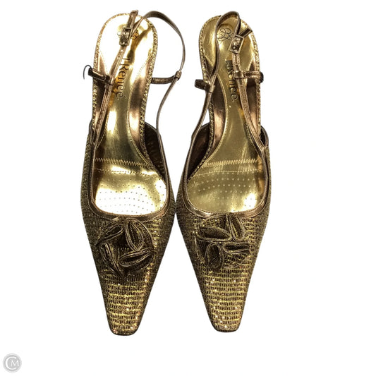 Shoes Heels Kitten By J Renee In Gold, Size: 12