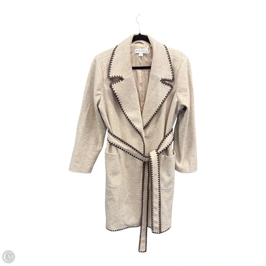 Coat Peacoat By Clothes Mentor In Brown & Cream, Size: Lp