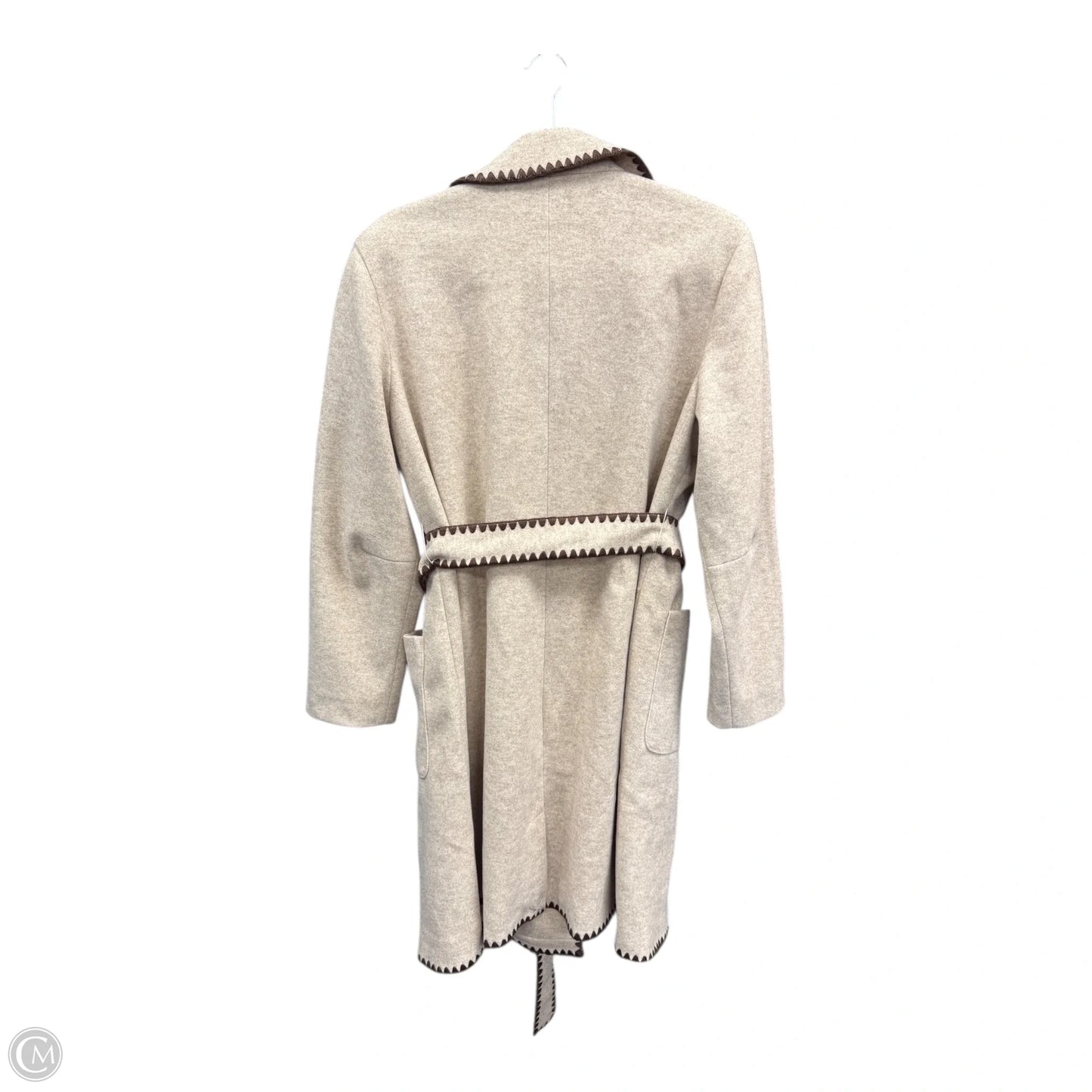 Coat Peacoat By Clothes Mentor In Brown & Cream, Size: Lp