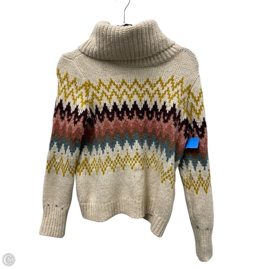 Sweater By Loft In Cream & Pink, Size: S