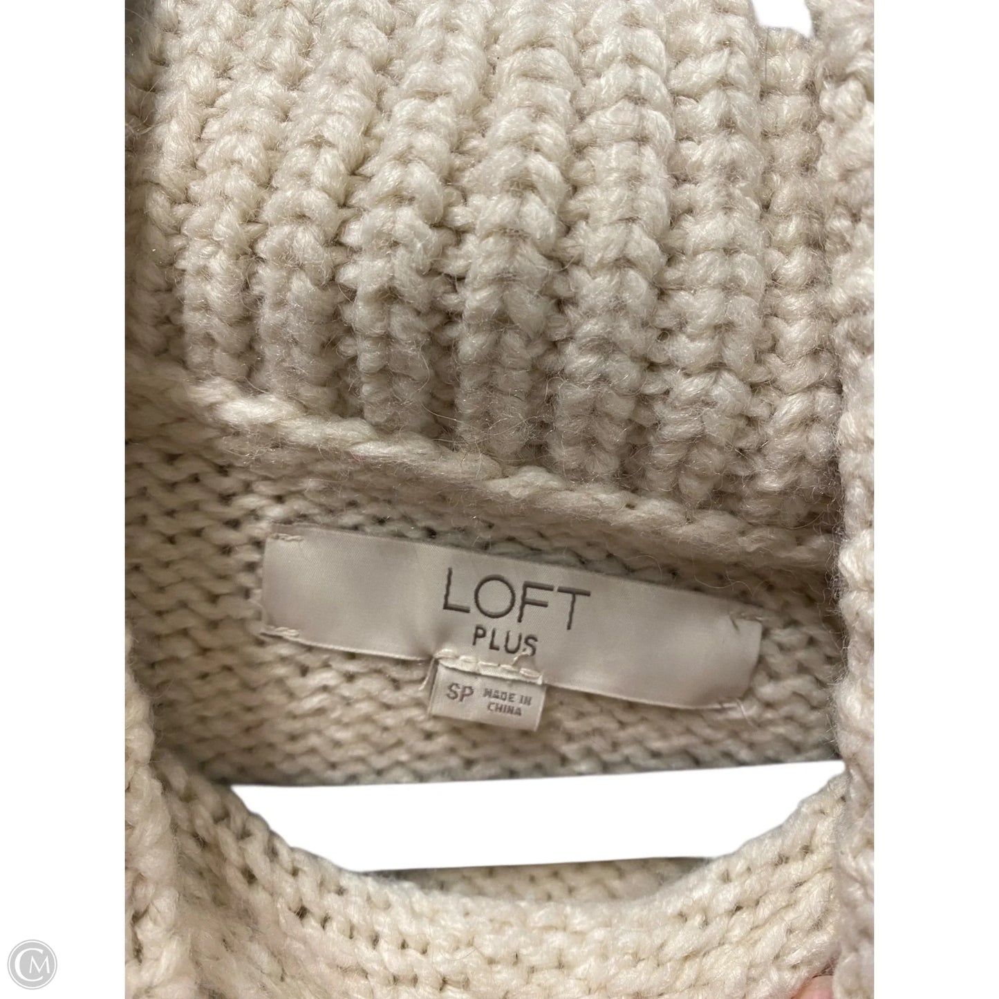 Sweater By Loft In Cream & Pink, Size: S