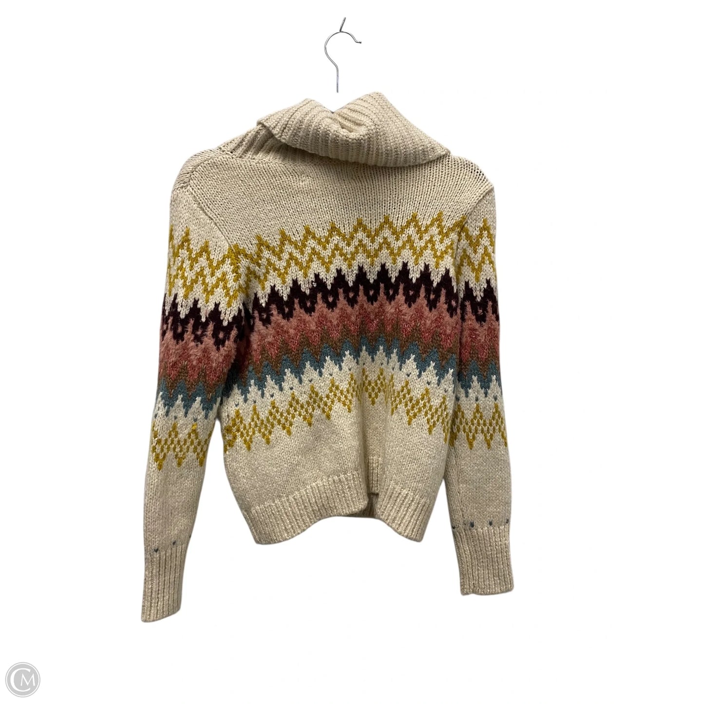 Sweater By Loft In Cream & Pink, Size: S