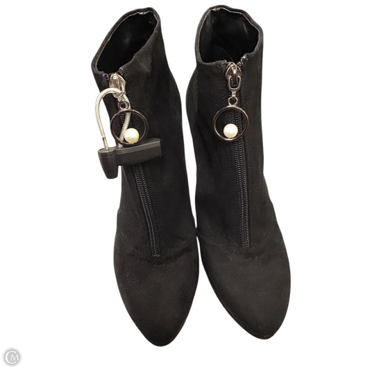 Boots Ankle Heels By Nine West In Black, Size: 8