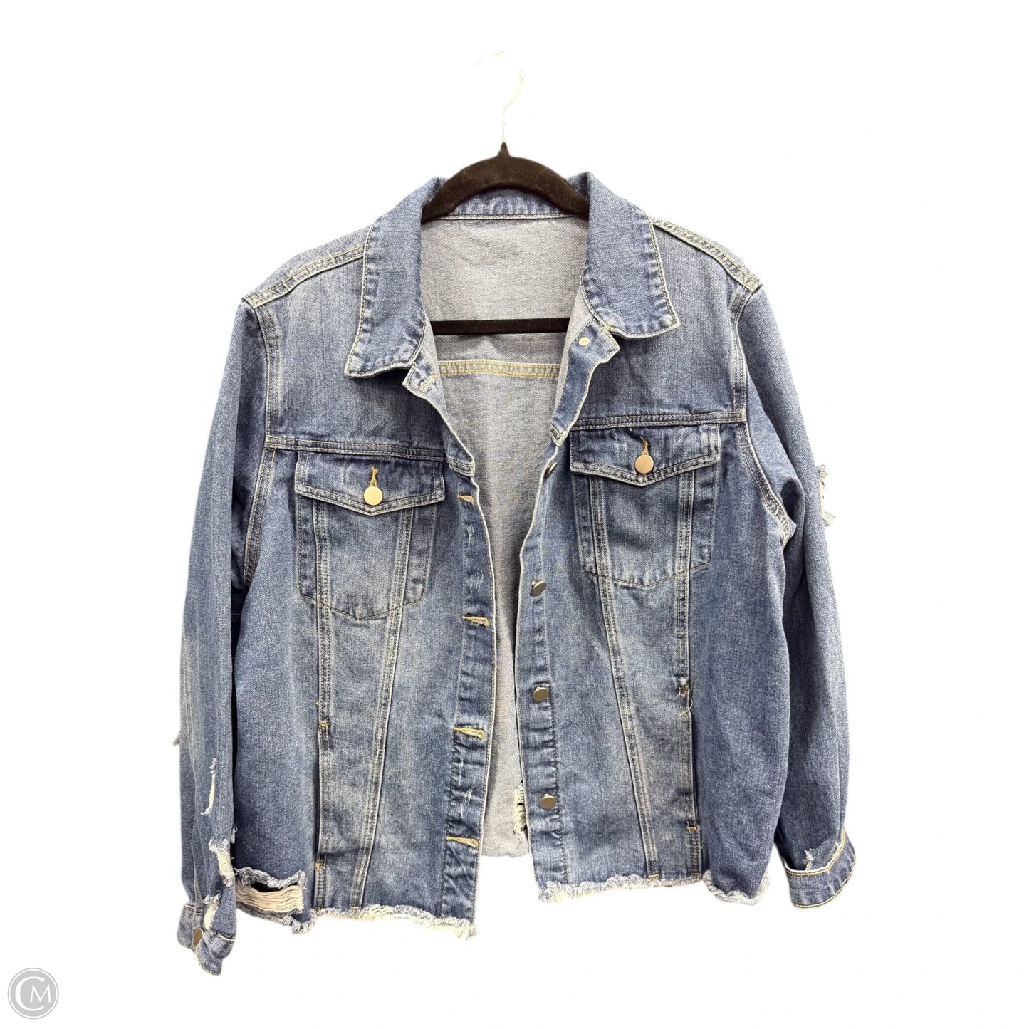 Jacket Denim By Clothes Mentor In Blue Denim, Size: 2x