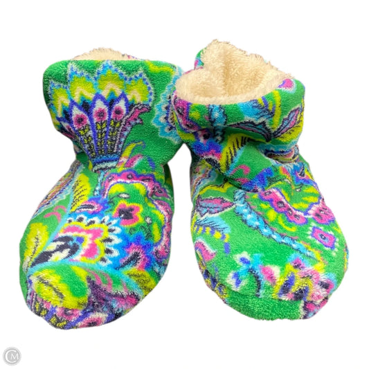 Slippers By Vera Bradley In Green & Pink, Size: 7
