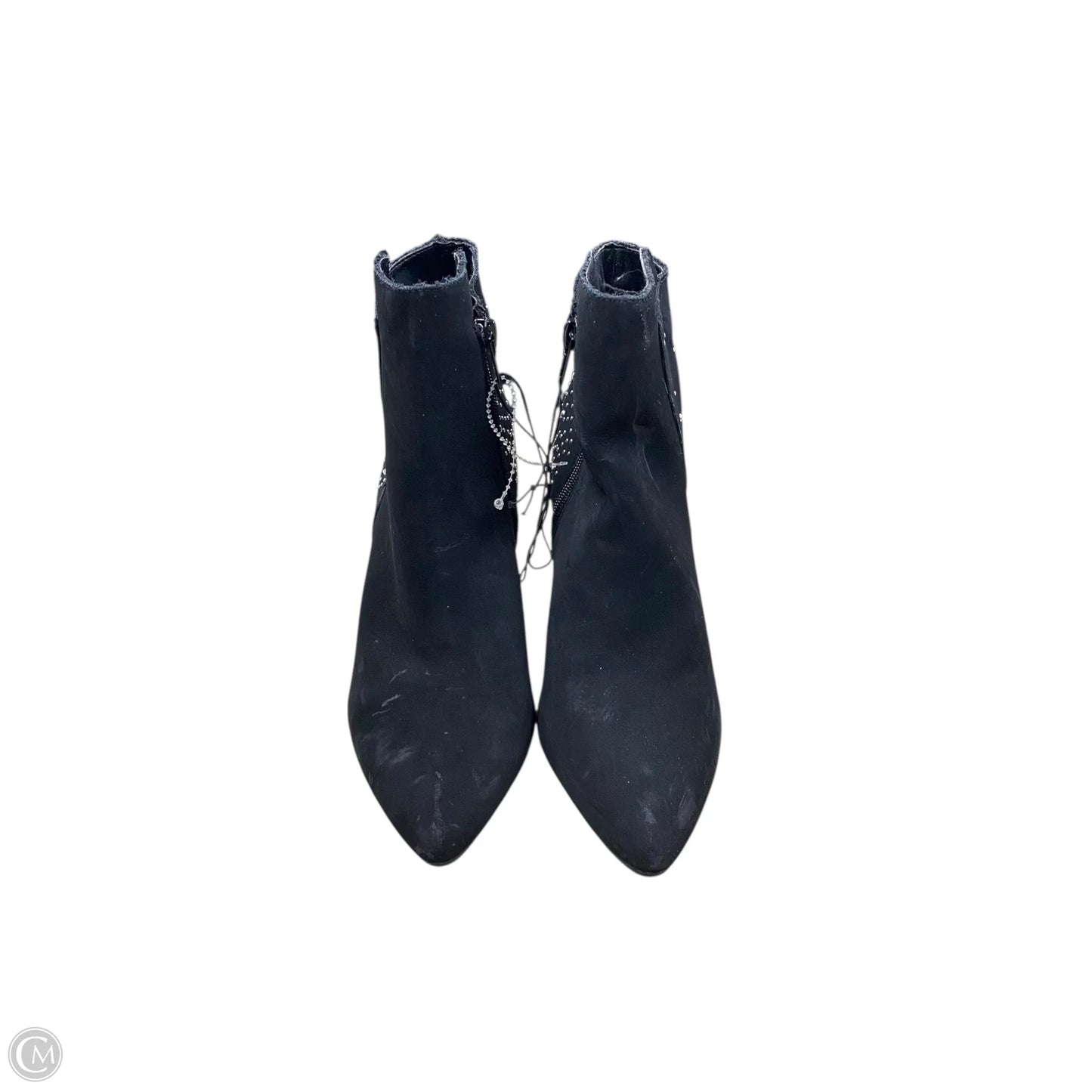 Boots Ankle Heels By Me Too In Black & Silver, Size: 7.5