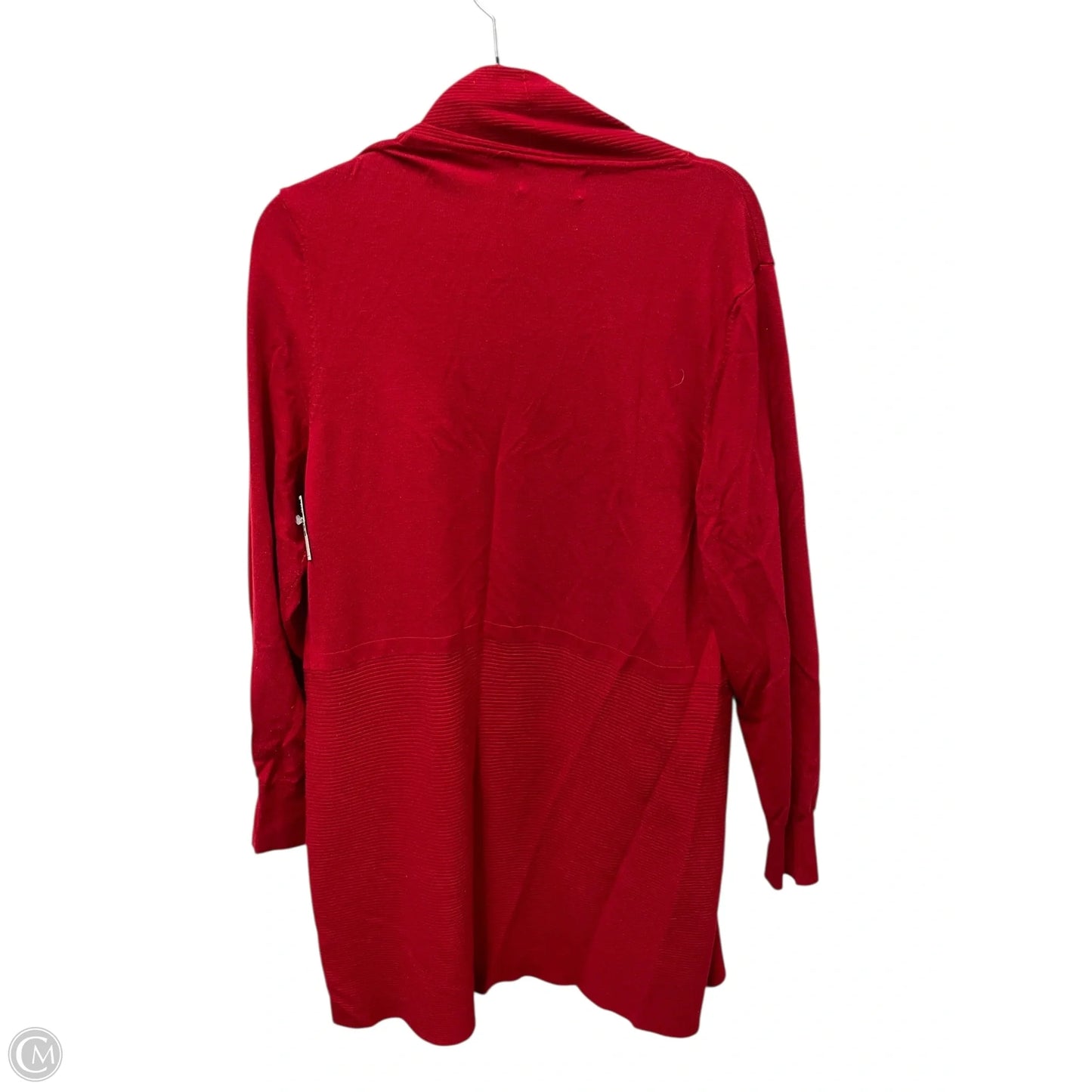 Sweater Cardigan By Joan Vass In Red, Size: Xl