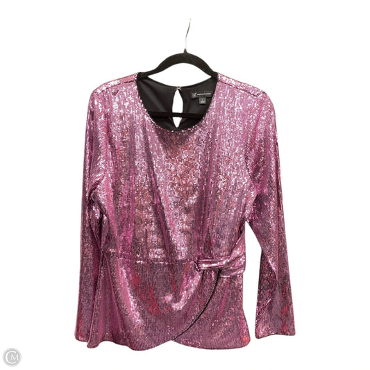 Blouse 3/4 Sleeve By Inc In Pink, Size: L