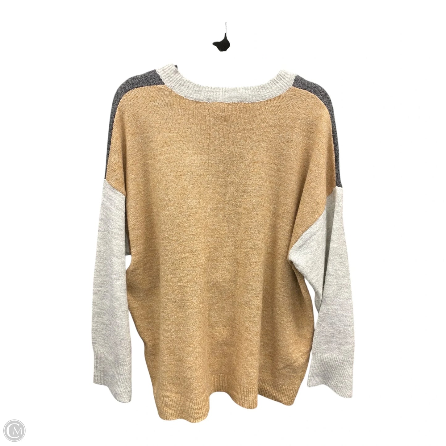 Sweater By Philosophy In Grey & Tan, Size: L