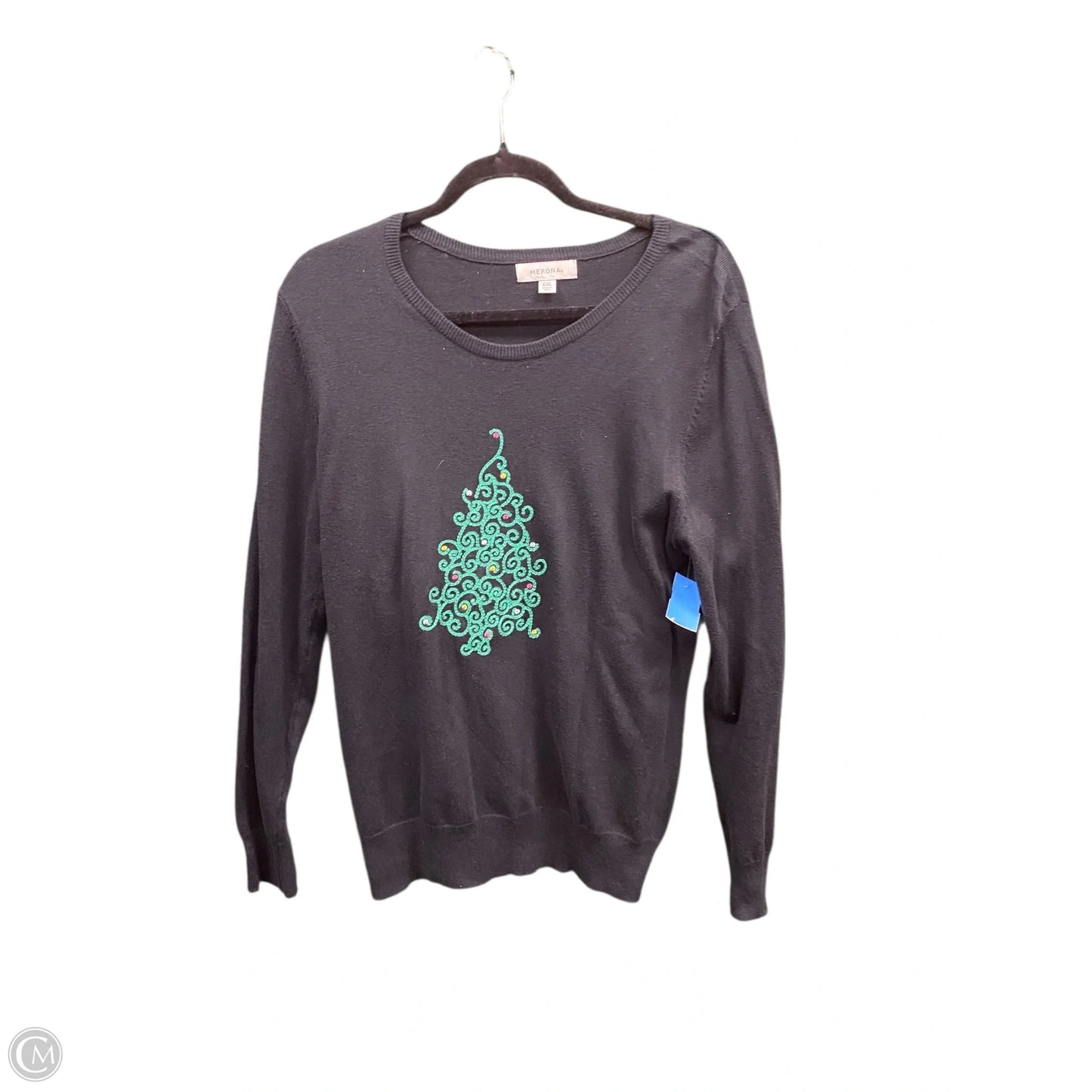 Sweater By Merona In Black & Green, Size: Xxl