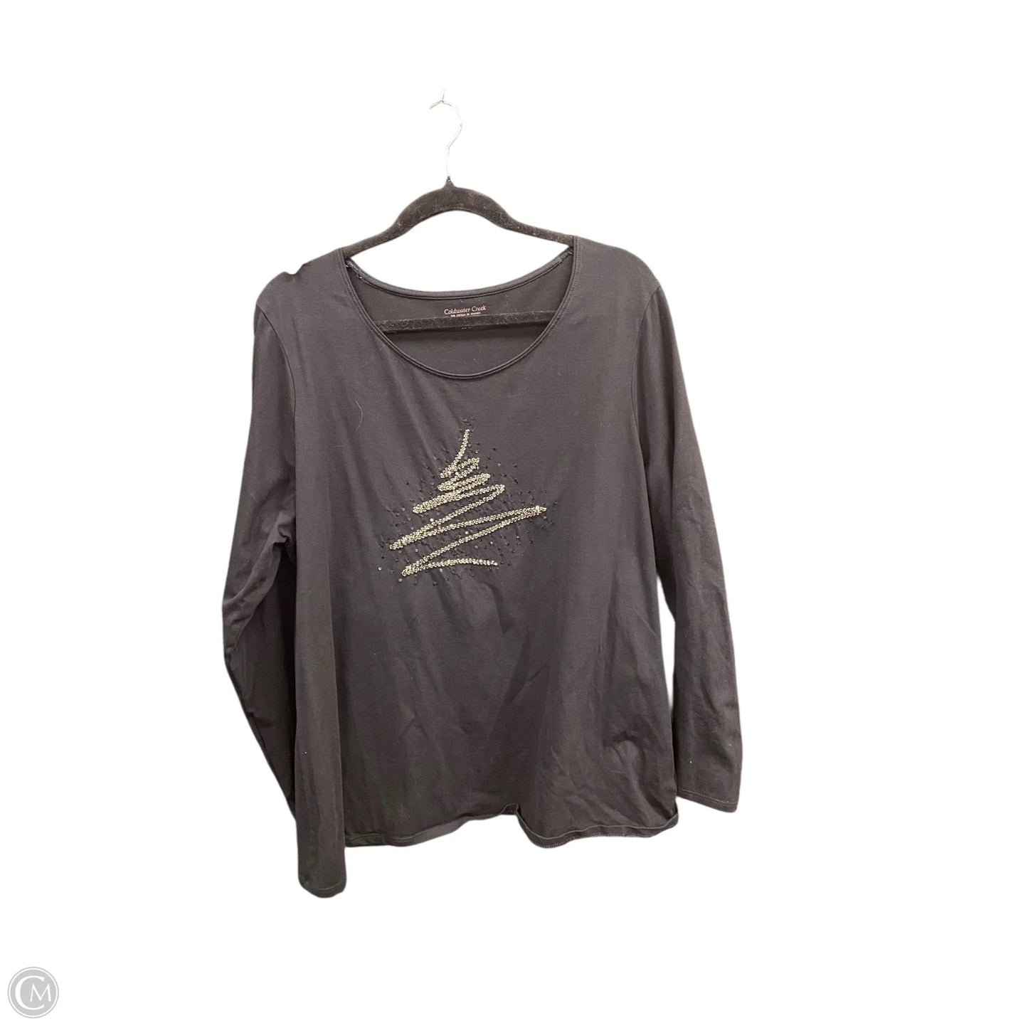 Top Long Sleeve By Coldwater Creek In Black, Size: 2x