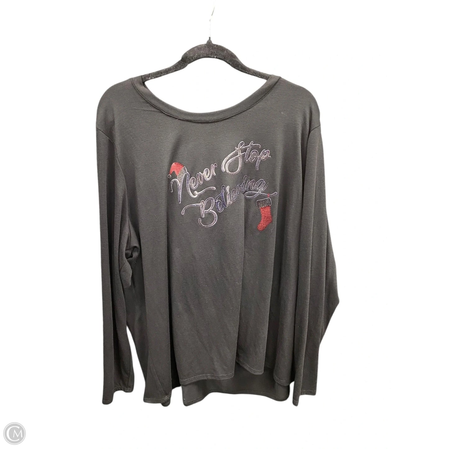 Top Long Sleeve By Clothes Mentor In Black & Red, Size: 2x