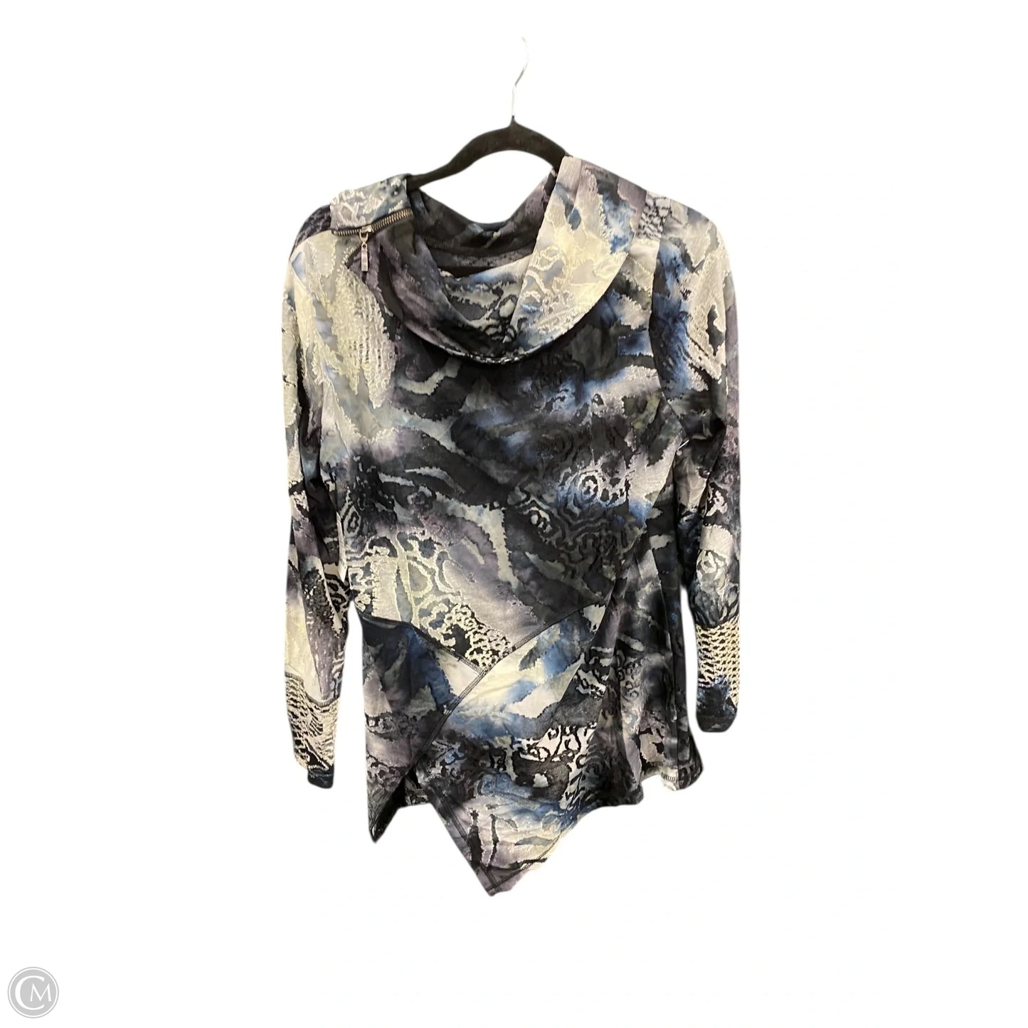 Tunic Long Sleeve By Clothes Mentor In Black & Grey, Size: L