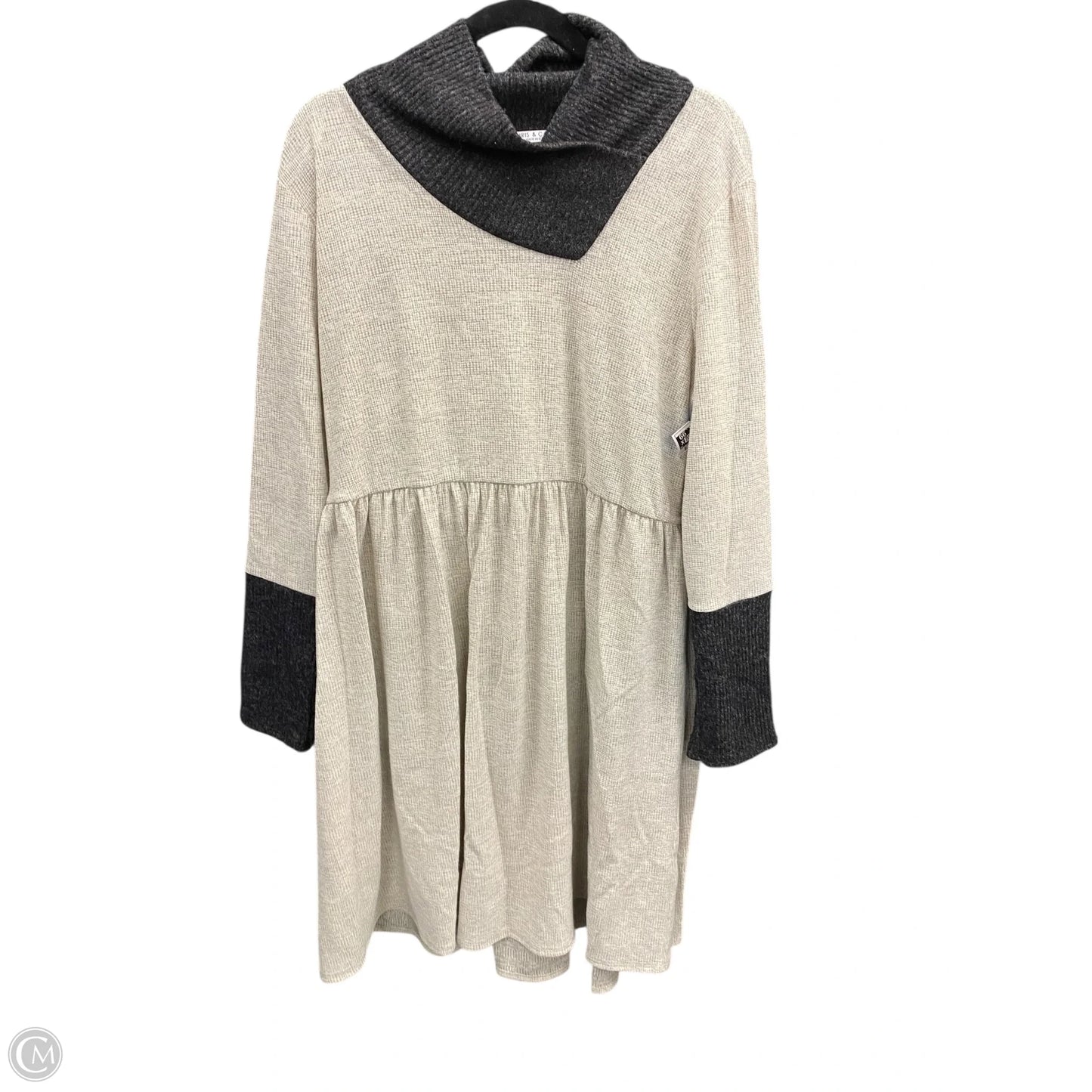 Dress Sweater By Chris And Carol In Cream & Grey, Size: Xl