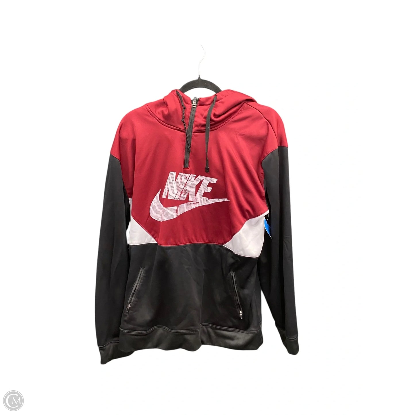Athletic Sweatshirt Hoodie By Nike Apparel In Black & Red, Size: Xl