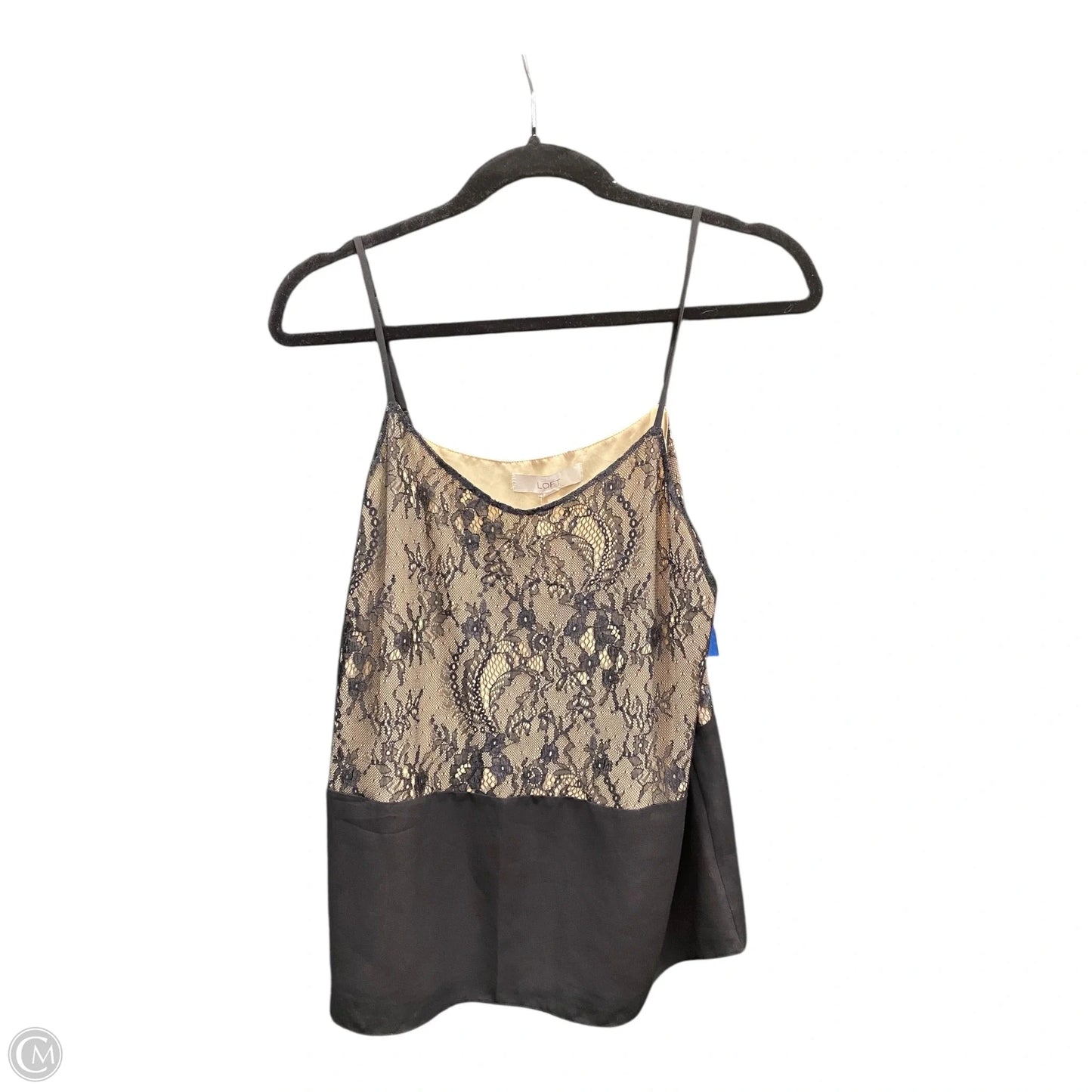 Top Cami By Loft In Black & Cream, Size: Mp