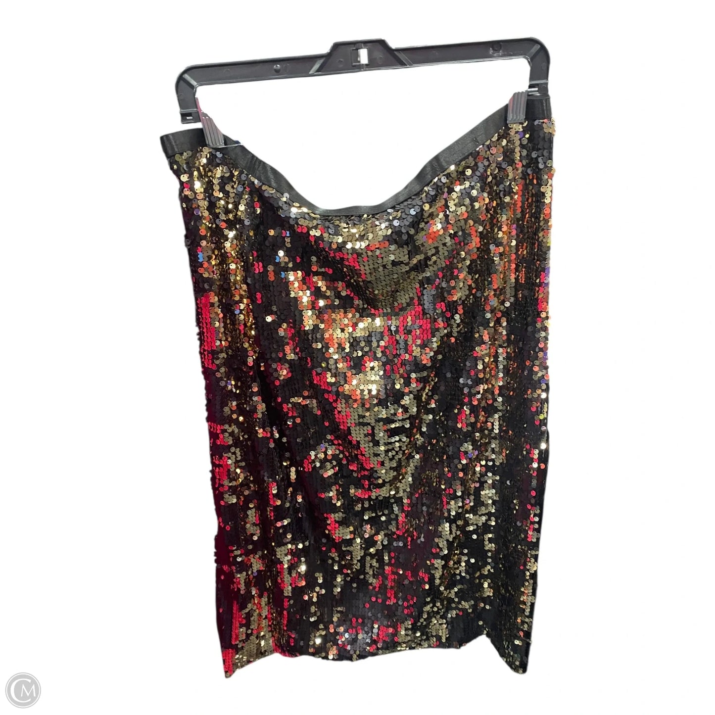 Skirt Midi By Nine West Apparel In Black & Gold, Size: Xl