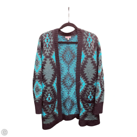 Sweater Cardigan By Woven Heart In Black & Green, Size: S
