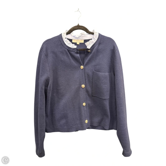 Sweater Cardigan By Loft In Navy, Size: Xxl