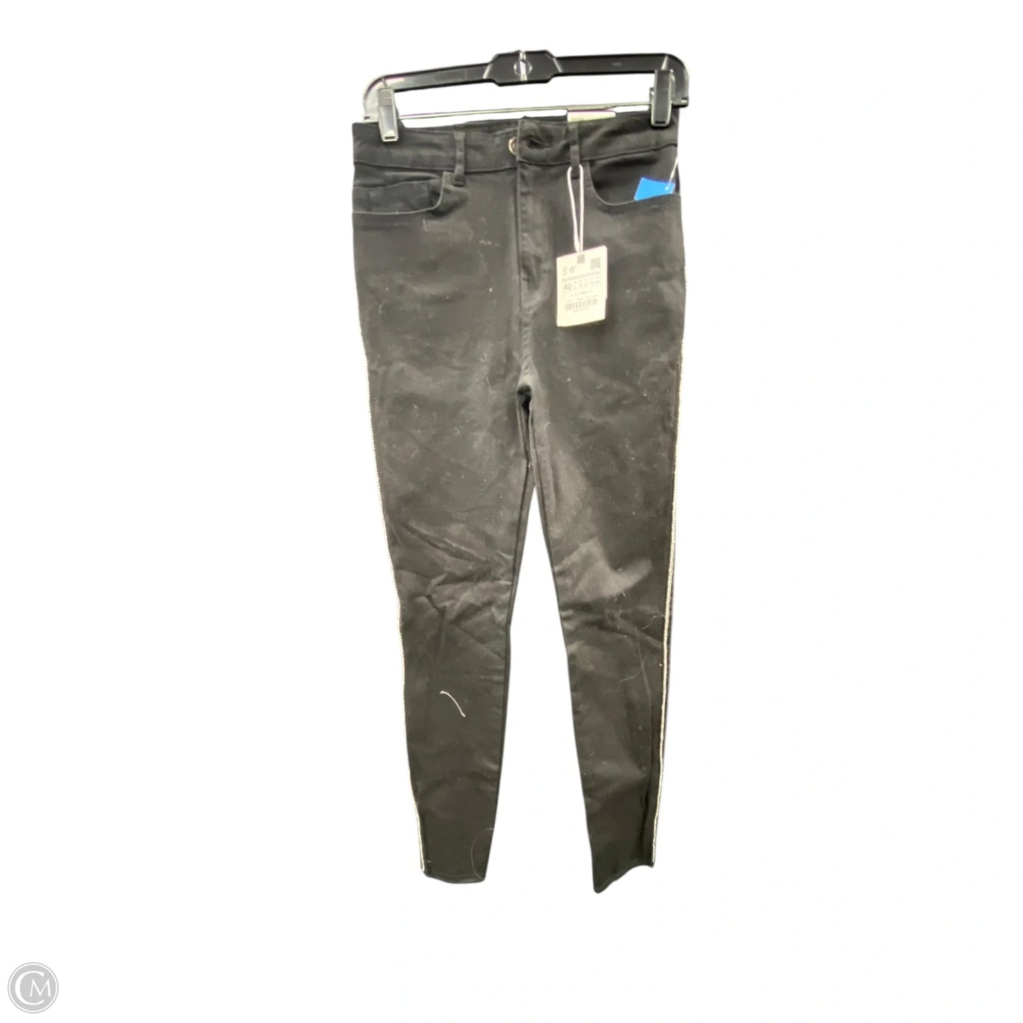 Jeans Skinny By Zara In Black & Silver, Size: 8