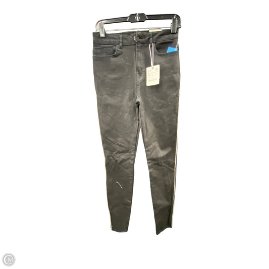 Jeans Skinny By Zara In Black & Silver, Size: 8