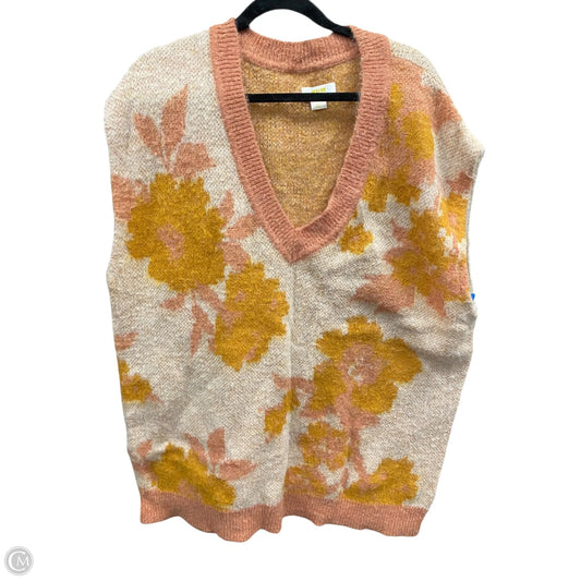 Vest Sweater By Maeve In Orange & Yellow, Size: Xl