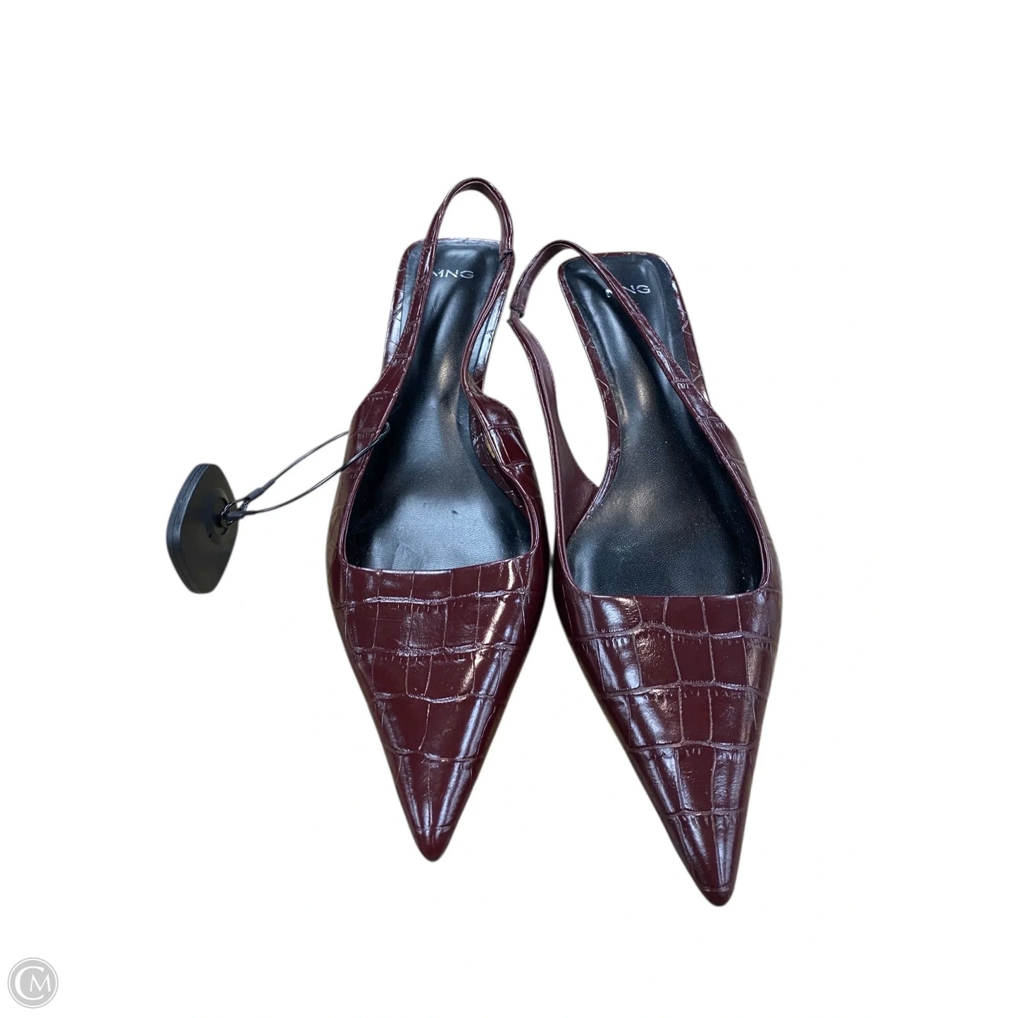 Shoes Heels Kitten By Mng In Maroon, Size: 8.5