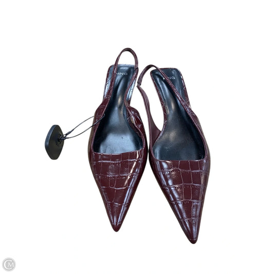 Shoes Heels Kitten By Mng In Maroon, Size: 8.5
