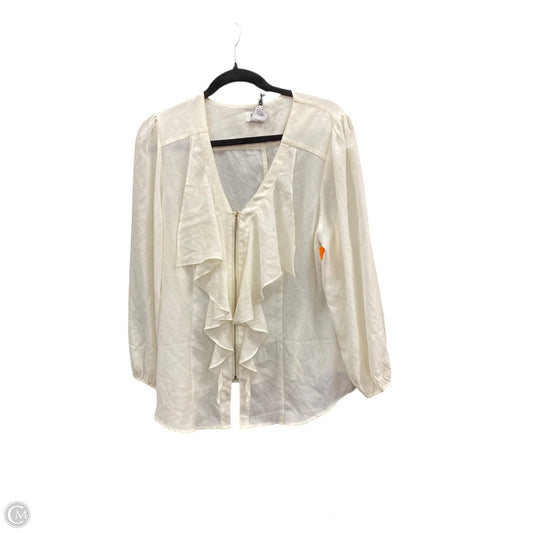 Blouse Long Sleeve By Monroe And Main In Cream, Size: L