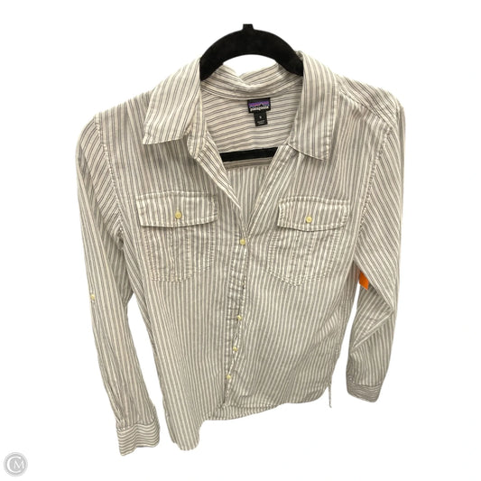 Blouse Long Sleeve By Patagonia In Striped Pattern, Size: S