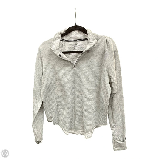 Athletic Top Long Sleeve Collar By Nike Apparel In Grey, Size: S