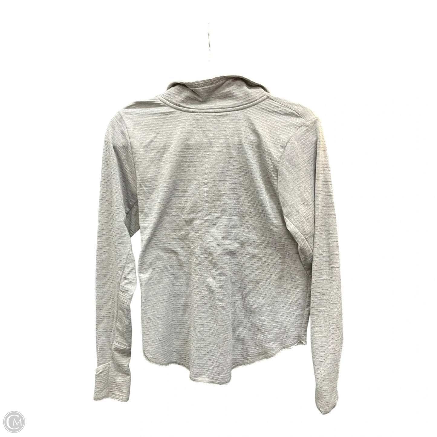 Athletic Top Long Sleeve Collar By Nike Apparel In Grey, Size: S