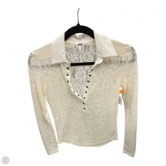 Top Long Sleeve By Free People In Cream, Size: S