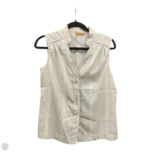 Blouse Designer By Tory Burch In Brown & Cream, Size: 4