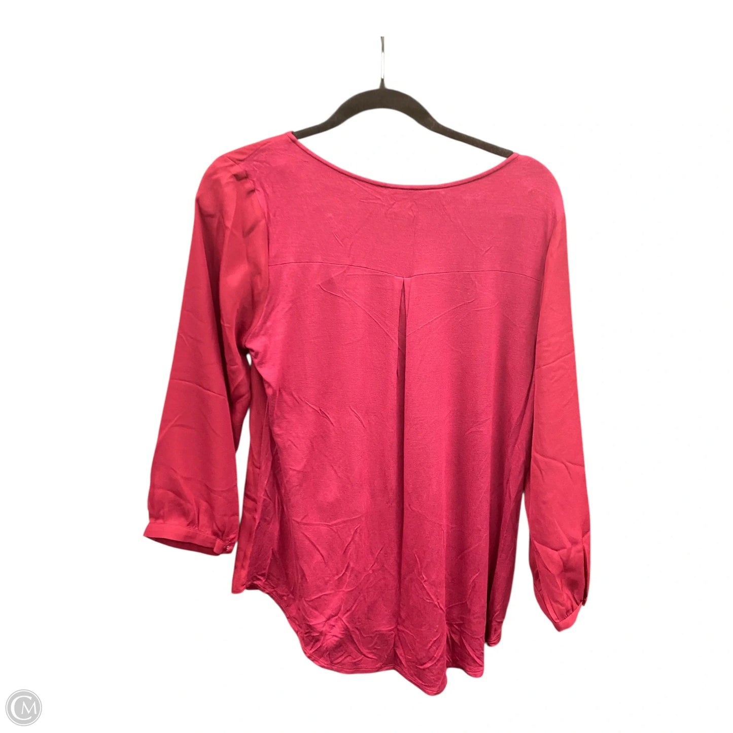 Blouse Long Sleeve By Fortune & Ivy In Maroon, Size: M