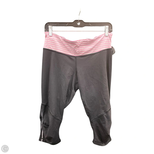 Athletic Leggings Capris By Lululemon In Black & Pink, Size: 12