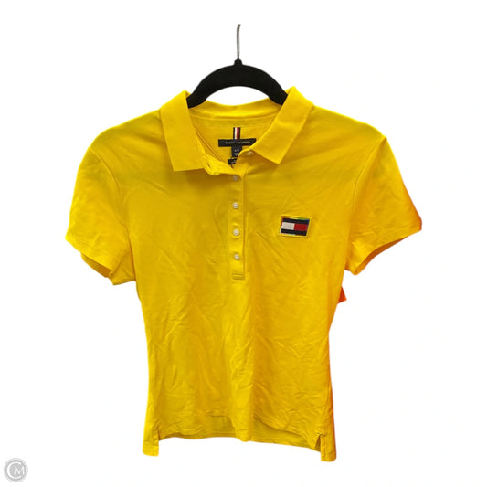 Top Short Sleeve By Tommy Hilfiger In Yellow, Size: L