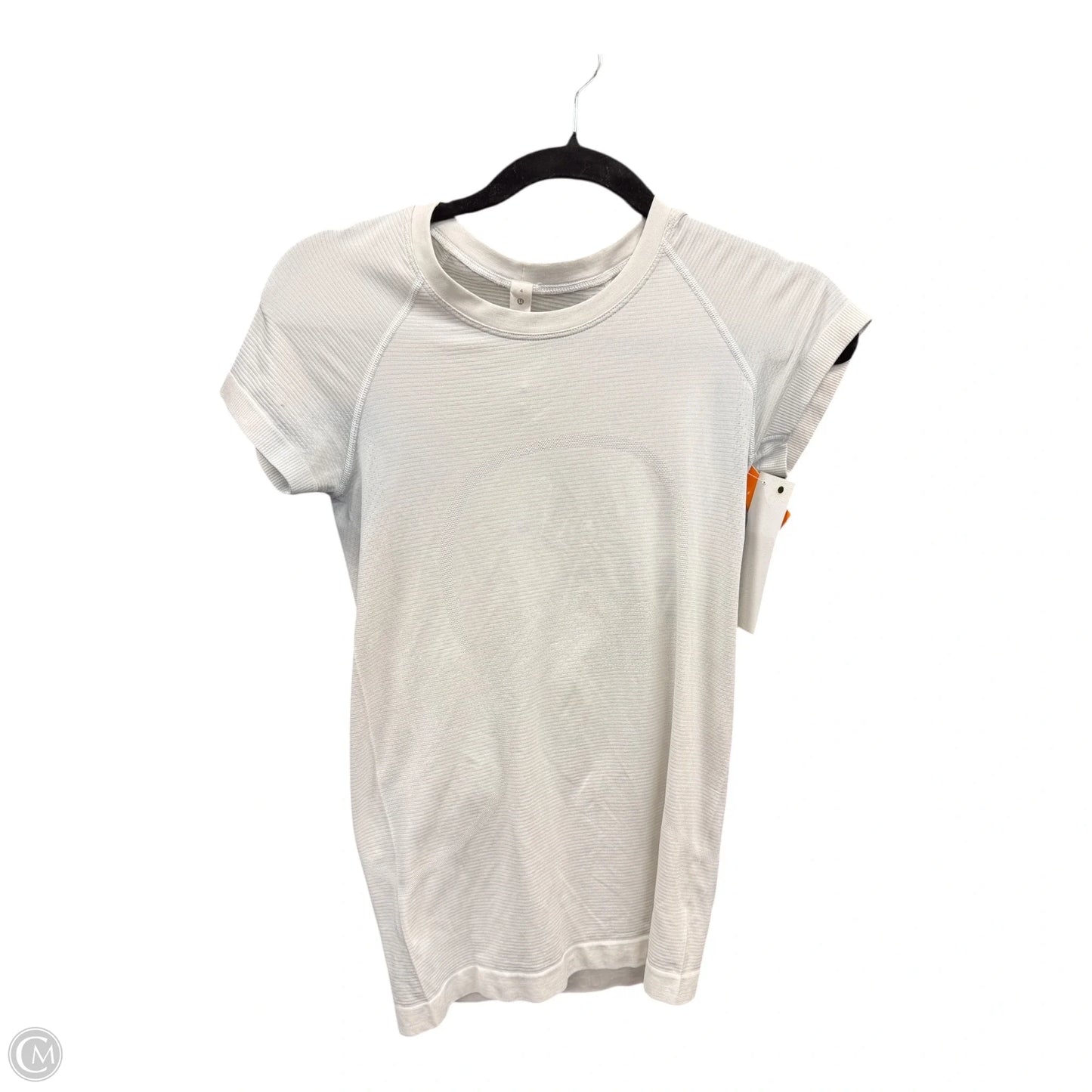 Athletic Top Short Sleeve By Lululemon In White, Size: 4