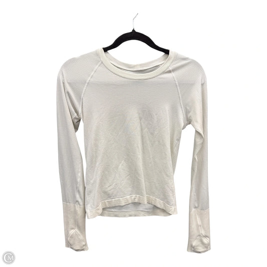 Athletic Top Long Sleeve Crewneck By Lululemon In Ivory, Size: 4